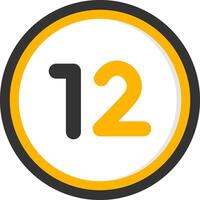 Thirteen Glyph Two Color Circle Icon vector