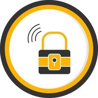 Padlock Glyph Two Color Circle Icon vector
