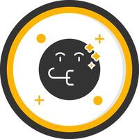 Congratulation Glyph Two Color Circle Icon vector