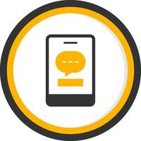 Phone Message Glyph Two Color Circle Icon vector