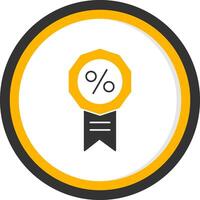 Badge Glyph Two Color Circle Icon vector