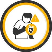 Heart Attack Glyph Two Color Circle Icon vector