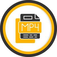 MP4 Music File Glyph Two Color Circle Icon vector