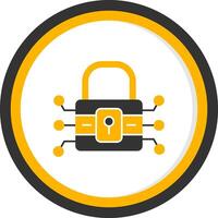 Lock Glyph Two Color Circle Icon vector