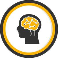 Neural Circuit Glyph Two Color Circle Icon vector
