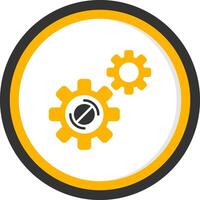 Disruption Glyph Two Color Circle Icon vector