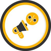 Promotion Glyph Two Color Circle Icon vector