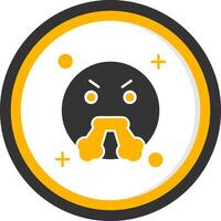 Angry Glyph Two Color Circle Icon vector