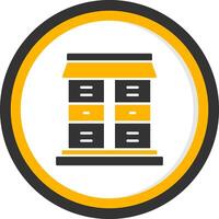 Lockers Glyph Two Color Circle Icon vector