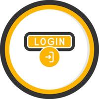 Login Glyph Two Color Circle Icon vector
