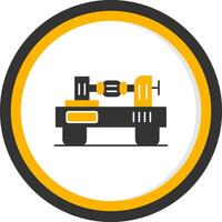 Lathe Glyph Two Color Circle Icon vector