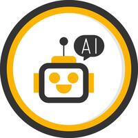 Ai Assistant Glyph Two Color Circle Icon vector