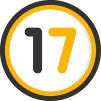 Seventeen Glyph Two Color Circle Icon vector