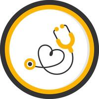 Stethoscope Glyph Two Color Circle Icon vector