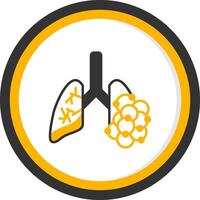 Bronchiectasis Glyph Two Color Circle Icon vector