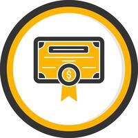 License Glyph Two Color Circle Icon vector