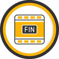 The End Glyph Two Color Circle Icon vector
