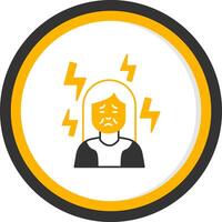 Depression Glyph Two Color Circle Icon vector