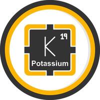 Potassium Glyph Two Color Circle Icon vector