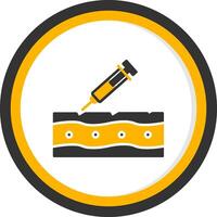 Botox Glyph Two Color Circle Icon vector