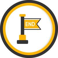 End Glyph Two Color Circle Icon vector