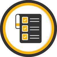 Checklist Glyph Two Color Circle Icon vector