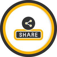 Share Glyph Two Color Circle Icon vector
