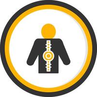 Spinal Cord Glyph Two Color Circle Icon vector