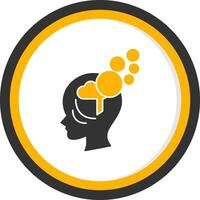 Amnesia Glyph Two Color Circle Icon vector