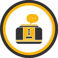Virtual Assistant Glyph Two Color Circle Icon vector