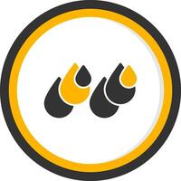 Drops Glyph Two Color Circle Icon vector