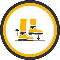 Step Glyph Two Color Circle Icon vector