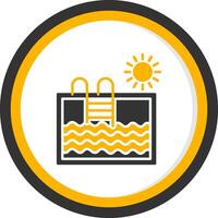 Swimming Pool Glyph Two Color Circle Icon vector
