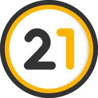 Twenty one Glyph Two Color Circle Icon vector