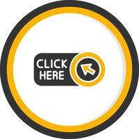 Click Here Glyph Two Color Circle Icon vector