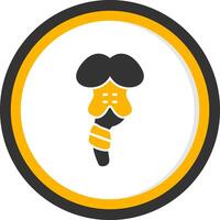 Brainstem Glyph Two Color Circle Icon vector