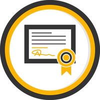 Diploma Certificate Glyph Two Color Circle Icon vector