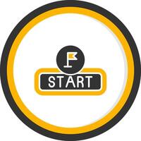 Start Glyph Two Color Circle Icon vector