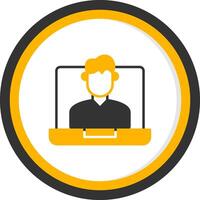 OnGlyph Two Color Circle Coach Glyph Two Color Circle Icon vector