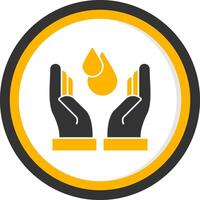 Save Water Glyph Two Color Circle Icon vector