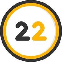 Twenty two Glyph Two Color Circle Icon vector