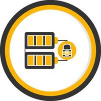 Anti Theft Glyph Two Color Circle Icon vector