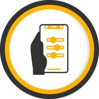 Settings Glyph Two Color Circle Icon vector