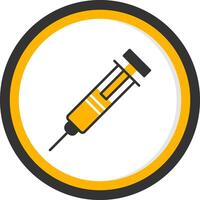 Syringe Glyph Two Color Circle Icon vector