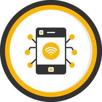 Iot Glyph Two Color Circle Icon vector