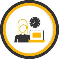 Working Hours Glyph Two Color Circle Icon vector
