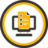Brief Glyph Two Color Circle Icon vector