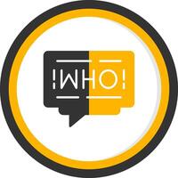 Who Glyph Two Color Circle Icon vector