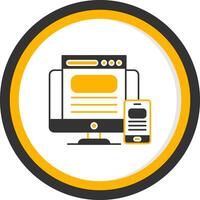 Responsive Design Glyph Two Color Circle Icon vector