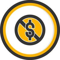 No Sales Glyph Two Color Circle Icon vector